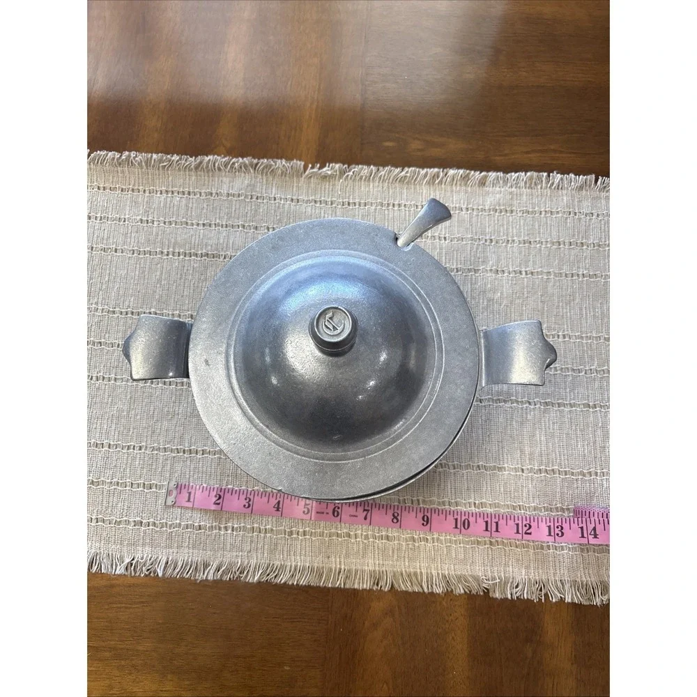 Vintage Carson Freeport Pewter Soup Tureen with Ladle 2 Quart